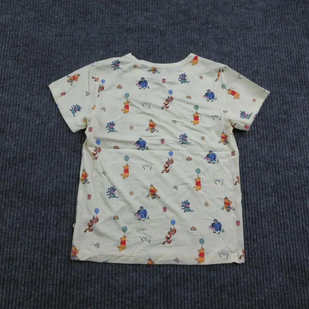 Kyte Shirt Unisex Kids 7 Yellow Short Sleeve Rayon Spandex Winnie The Pooh NWT